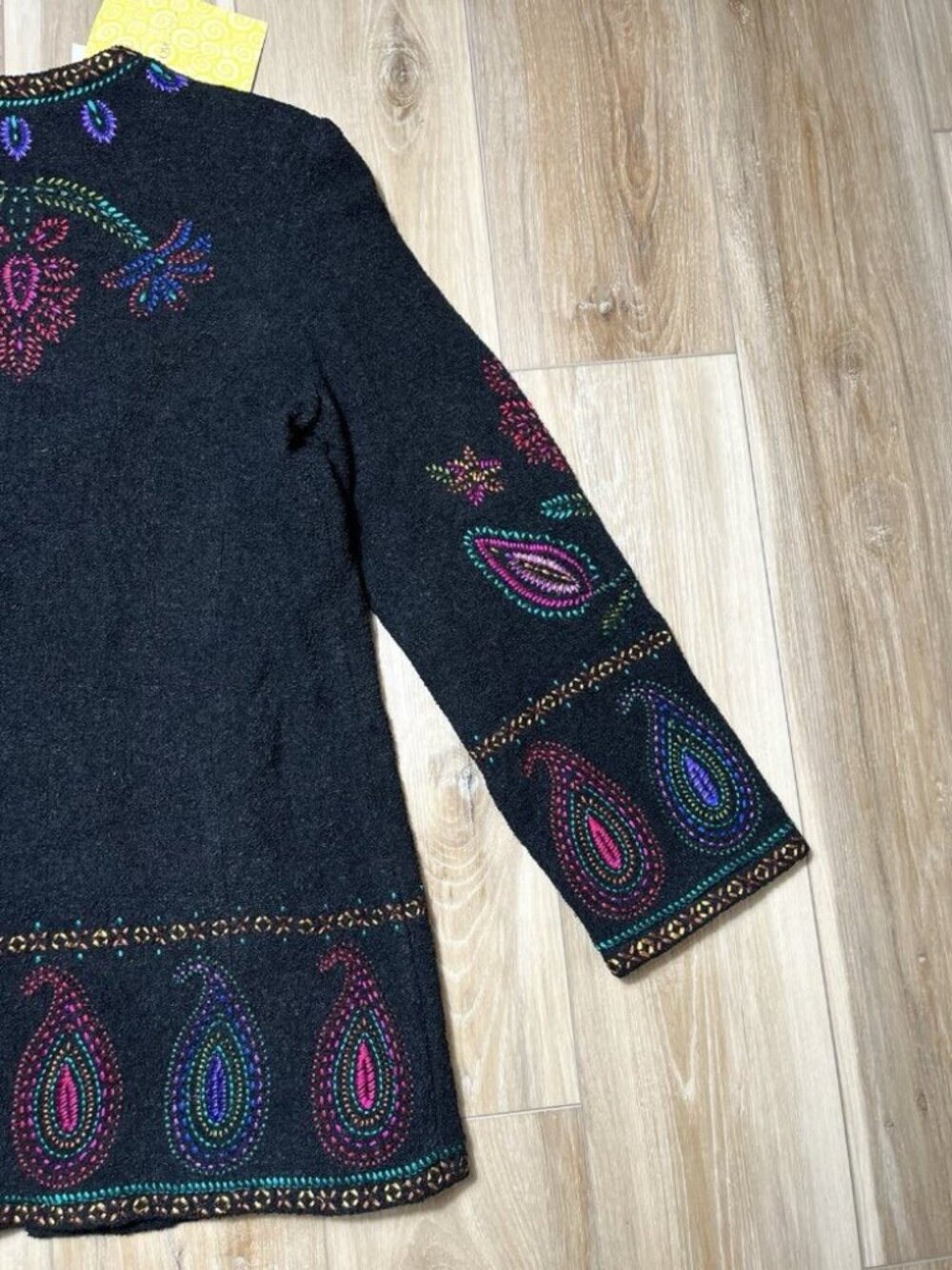 NWT Linea By Louis Dell’Olio Embroidered Wool Blend Cardigan Jacket -Size Medium - Picture 12 of 14